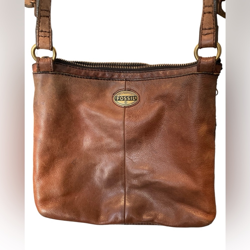 Vintage Fossil Leather Crossbody Bag